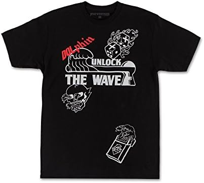 PINK DOLPHIN UNLOCK THE WAVE TEE (Large, Black)
