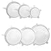 Silicone Stretch Lids 6 Pack Different Size FDA Approved Stretchable Food Covers for Cups, Pots, Can,bowls,Dishes,Mugs,Jars (Clear)