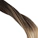 (Promotion) Full Shine 8 Pcs 18 inch 120g Full Head Set Thick End Ombre Clip on Hair Balayage Remy Hair Extensions Seamless Invisible Clip in Extensions Human Hair …
