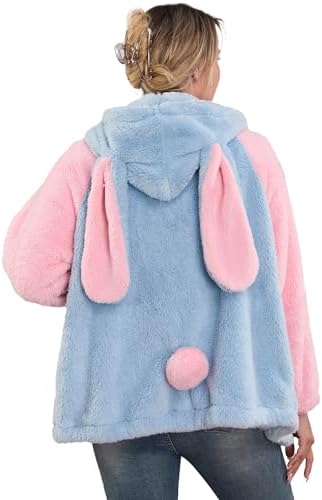 Cute Bear Bunny Hoodie Collar Sweatshirt Shirt Pink Hoodie Teen