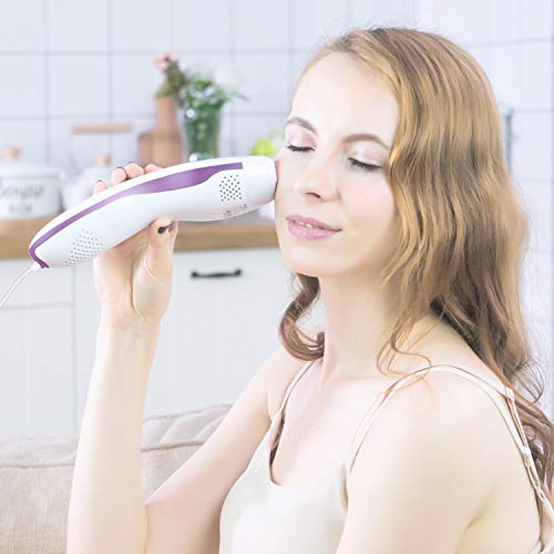 DEESS IPL Hair Removal Device GP586, Permanent Hair Removal for Women, 350,000 Flashes Light Pulses Hair Removal System Home Use. Corded Design, Gift: Goggles, Purple, No Cooling Gel Needed.