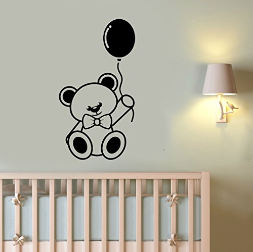 Cute Teddy Bear Wall Decal Removable Vinyl Sticker Cartoon Animal Art Decorations for Home Kids Girls Baby Room Nursery Decor tbr8