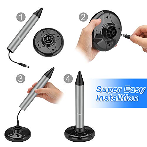 ELLASSAY Upgrade Mole Repellent, 2 Pack Ultrasonic Animal Repellent Solar Powered Gopher and Vole Chaser Humane Rodent Repeller