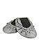 Solemates Purse Pal Foldable Bowed Ballet Flats w/Expandable Tote Bag for Carrying Heels (Medium (7-8.5), Silver)
