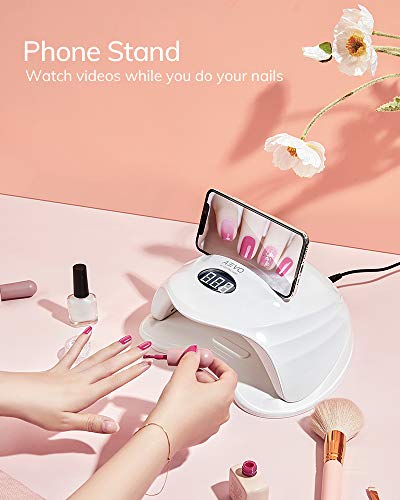 AEVO UV LED Nail Lamp, 48W Dual LED UV Lights for Curing Nail Polish Fast, Nail Dryer Light [Fast Drying] [Automatic Sensor & Digital Display] [5 Modes] [Professional Salon at Home]