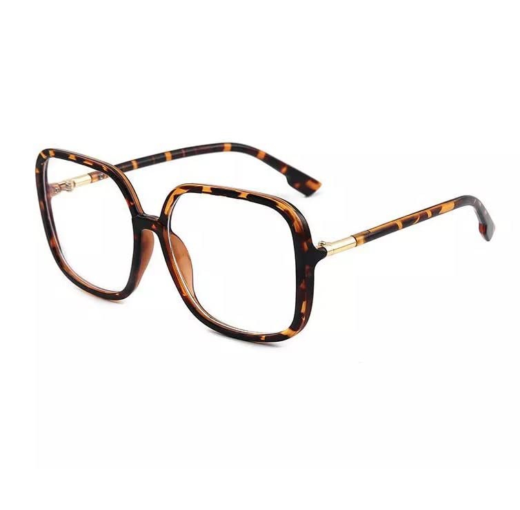 Blue Light Blocking Glasses women Anti Glare UV Filter Computer Gaming Glasses Retro square Eyeglasses (Leopard)