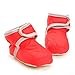 Enteer Infant Waterproof Snow Boots Premium Soft Sole Anti-Slip Warm Winter Prewalker Toddler Boots (7-12months, red)