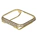 Callancity 44mm Metal Case Plated 24kt Gold Rhinestone White Crystal Diamond Face Cover Compatible with Apple Watch Series 4 for Men/Women (44MM Gold)