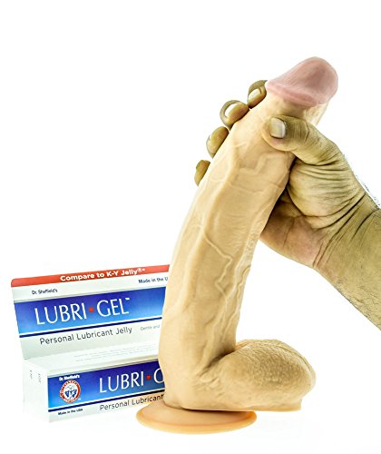 AnE Toys White Lightning Huge Biggest Thick Realistic lifelike Dildo Dong measuring a Whopping 12" inches with balls (testicles) Strong Suction Cup Strap -on Harness Compatible Great For Anal Anus
