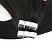 Moresoo 18 Inch Straight Unprocessed Brazilian Hair Tape on Remy Hair Extensions 40 Pieces 100 Grams #1B Off Black Seamless Skin Weft Adhesive Hair Extensions