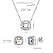 LESA MICHELE Sterling Silver 3-1/2 Cttw Cubic Zirconia & Aurora Borealis Cushion Crystal Necklace and Earring Set for Women