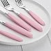 Hoften Pink Silverware Set, 20 Piece Stainless Steel Flatware Set Include Fork Spoon Knife Utensils for Daily Use Parties and Family Dinners, Service for 4, Safe in Dishwasher(HF017-PI)