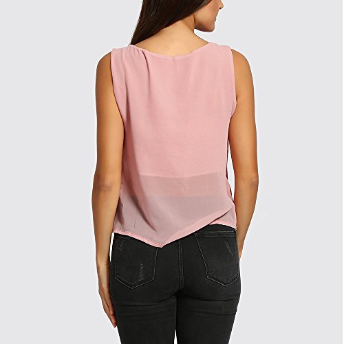image for Toimothcn Women Chiffon Lace Vest Tank Tops Sleeveless Casual Blouse S