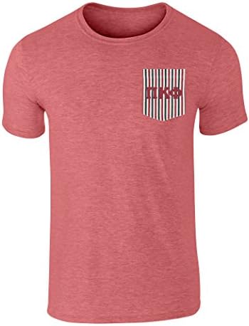 Pi Kappa Phi American Flag Theme Pocket T Shirt With Twill Letters By California Black Plate Heather-Red M