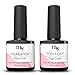 MelodySusie Gel Base and No Wipe Top Coat Set - Long Lasting, Shiny Finish, Soak Off LED Gel Nail Lacquer for Color Gel, Polygel, Dip Powder, Manicure, Pedicure, 2 x 8ml
