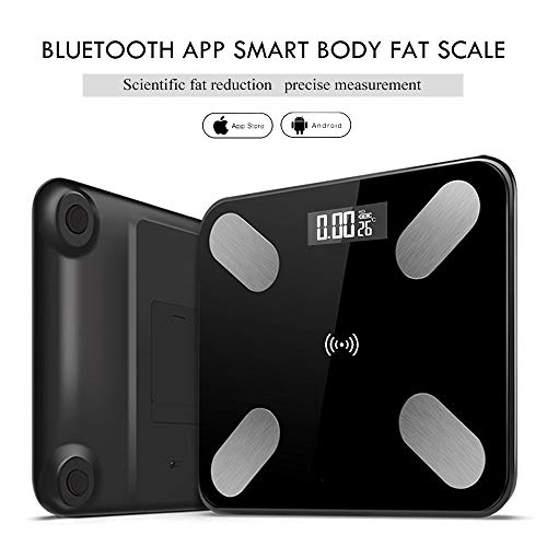 Apelila Smart BMI Scale Bluetooth Body Fat Scale,Wireless Weight Scale, Body Composition Analyzer with Smartphone App,Black