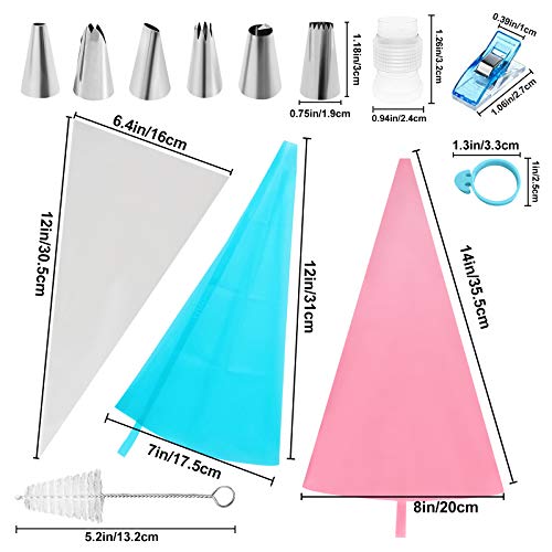 Piping Bags and Tips Set, IVARSOYA Disposable Piping Bags and Silicone