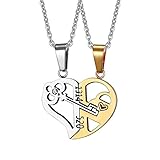 Merssavo Friends Lovers Stainless Steel Love Heart