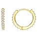 Thin Mini Ear Huggie Hoop Earrings Micro pave CZ Cartilage Hoops 18K Yellow Gold Over Sterling Silver - 12mm