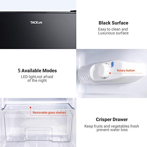 Mini Fridge with Freezer, TACKLIFE 3.2 Cu.Ft Mini Refrigerator, 2 Door