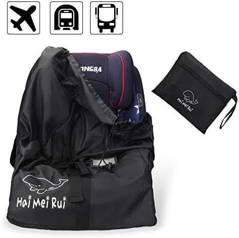 Car Seat Travel Bag - Padded Gate Check Drawstring Bag for Air Travel Waterproof Adjustable Strap Backpack - Child Safety Seat and Stroller - Keeps Hands Free