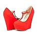 DREAM PAIRS HEIGHT Womens Mary-Jane T-Strap Wedge Platform Pumps Shoes