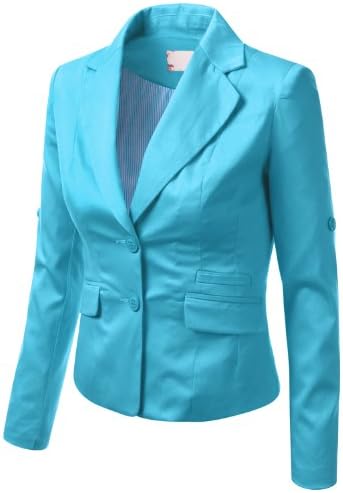 J.TOMSON Womens Sexy Boyfriend Blazer TURQUOISE MEDIUM