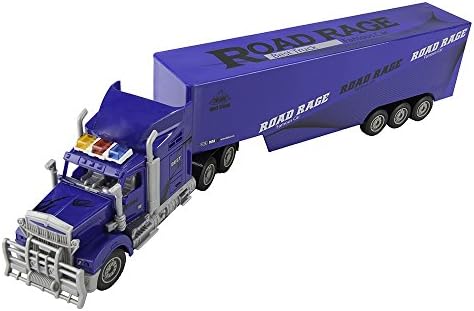 Wonderful Gift Shop Remote Control Big Rig Semi Trailer Transport Truck 1:15 Scale - Blue
