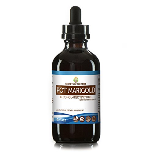 Pot Marigold Alcohol-FREE Liquid Extract, Organic Pot Marigold (Calendula, Calendula Officinalis) Dried Flower Tincture Supplement (4 FL OZ)