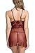 Avidlove Mesh Lingerie Nightwear Lace Chemise Babydoll Sexy Negligee Wine Red XX-Large