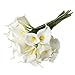 HoveBeaty Calla Lily Bridal Wedding Festival Decor Bouquet Real Touch Latex Flower Bouquet Pack of 20 (Yellow-White)