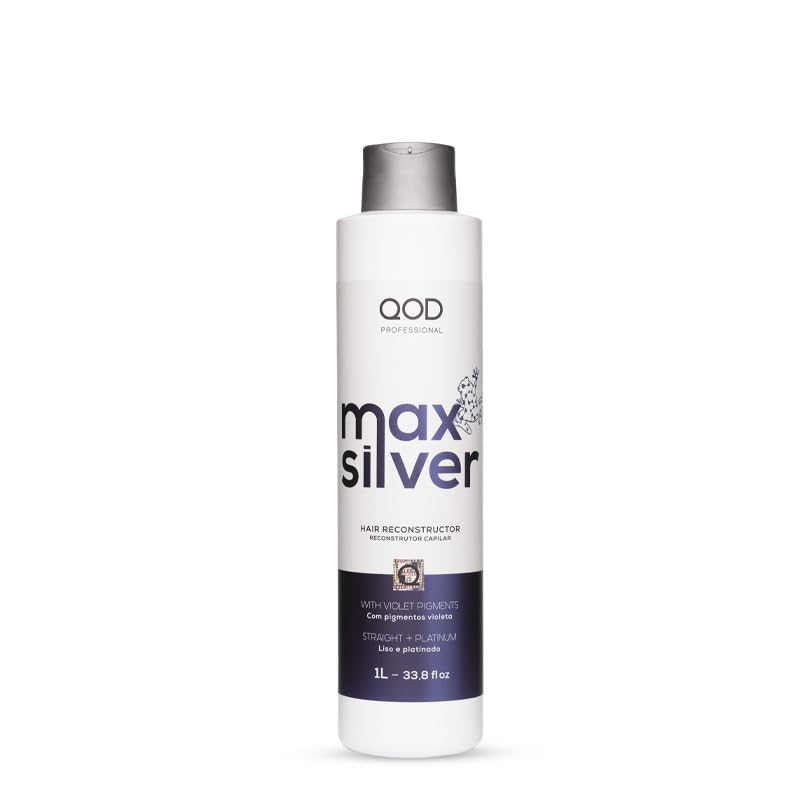 QoD Max Silver Brazilian Keratin Smoothing Treatment - Keratin Smoothing Conditioner - 1L