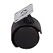 LOHOME® Caster Wheel, Pack of 4 PCS 1.5" Dual Wheel Swivel Caster Square Top Plate Rotary Caster Office Chair Replacement