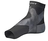 SureSport® Ultra 8 Plantar Fasciitis Foot / Ankle Compression Sleeve (Black & Grey) XS Toeless Sock for Heel Arch & Ankle Support Men & Women - Accelerated Recovery, Reduced Muscle Fatigue - Breathable & Comfortable, Relief From Swelling, Improves Blood Circulation