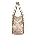 Deluxe Women 3 Piece Tote Bag Pu Leather Handbag Purse Bags Set (Gold)