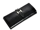 Tapp C. Glossy Genuine Leather Wallet Crocodile Pattern with an ID Window