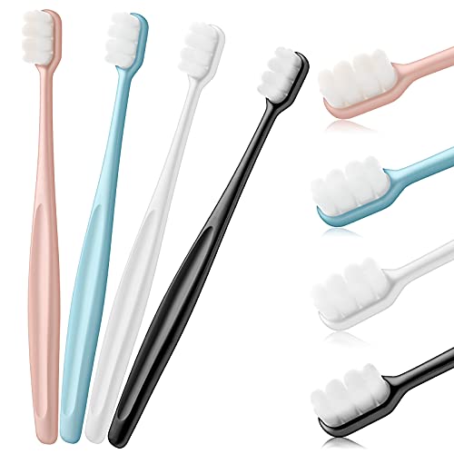 4 Pieces MicroNano Manual Toothbrush for Sensitive Teeth, Extra Soft