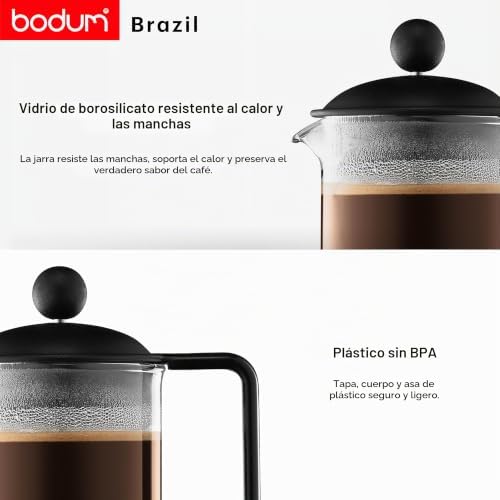 1543-01SA-10 BRASIL - Cafeteira de pistão (3 chávenas, plástico), cor preta