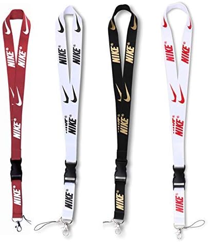 4 Pack Key Lanyards, Black White Red Sport Lanyard Key Chain Lanyard ID Badge Holder Lanyard Phone Lanyard for Adults Kids
