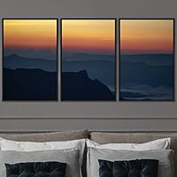 3 Piece Framed Canvas Wall Art Orange Sunset Canvas Prints Home Artwork Decoration for Living Room,Bedroom - 16