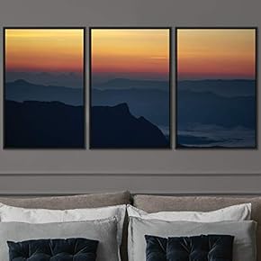 signwin 3 Piece Framed Canvas Wall Art Orange...