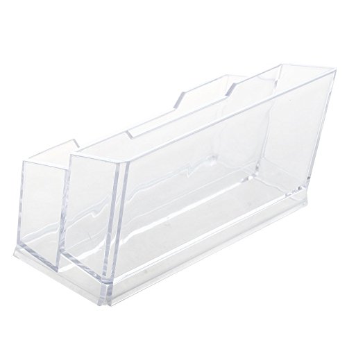 Maogear Business Card Case Holder, 2 Tier Premium Acrylic Clear Business Card Holder Display, Plastic Business Card Stand Organizer for Office (2 Pack)
