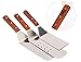 Stainless Steel Spatula Set - Nosiva Cooking Utensils Kit, Smooth Cooking Spatula, Metal Perforated Spatulas, Turner and Scraper with Wooden Handles for Teppanyaki Outdoor Grills Griddle