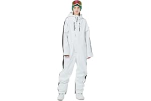 ALSOGO Women One Pieces Ski Suits Jumpsuits Waterproof Insulated Snowsuit Overalls with Detachable Belt for Snow Sport