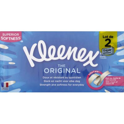 Kleenex Original Tissue Boxes, 12 x 2 Boxes of 80 Tissues per Box, 3-Ply, Bulk Pack