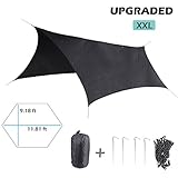 Triwonder Hexagonal Waterproof Hammock Rain Fly Tent Tarp Footprint Camping Shelter Sunshade Beach Picnic Mat for Hiking Camping