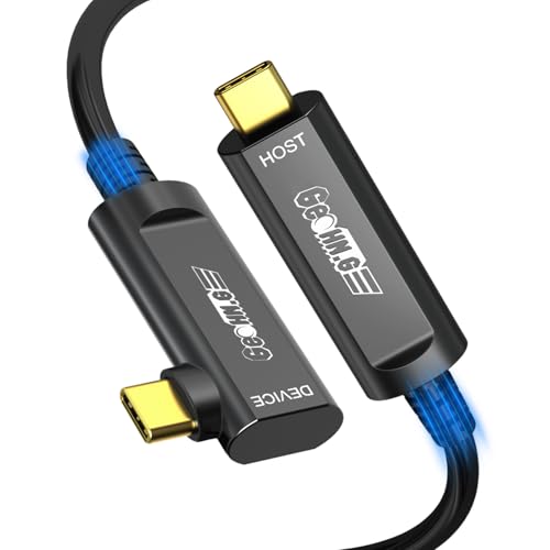 USB C auf USB C Glasfaserkabel 10M, 10Gbps Winkel USB 3.2 Gen2 Kabel mit German SiliconLine Chip, Fernübertragung für Machine Vision, Logitech 4K Kamera, VR/AR, Videokonferenz und Industrie-Systeme