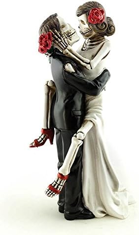 Wedding Collectibles Personalized Day of the Dead Sexy Skulls Wedding Cake Topper: Bride Hair: BLACK - Groom Hair: BROWN