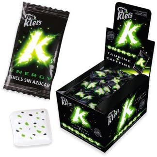 Klets Energy Chicle Sin Azucar Con Taurina Cafeina Niacina Y Vitaminas 200 Unidades Amazon Es Alimentacion Y Bebidas