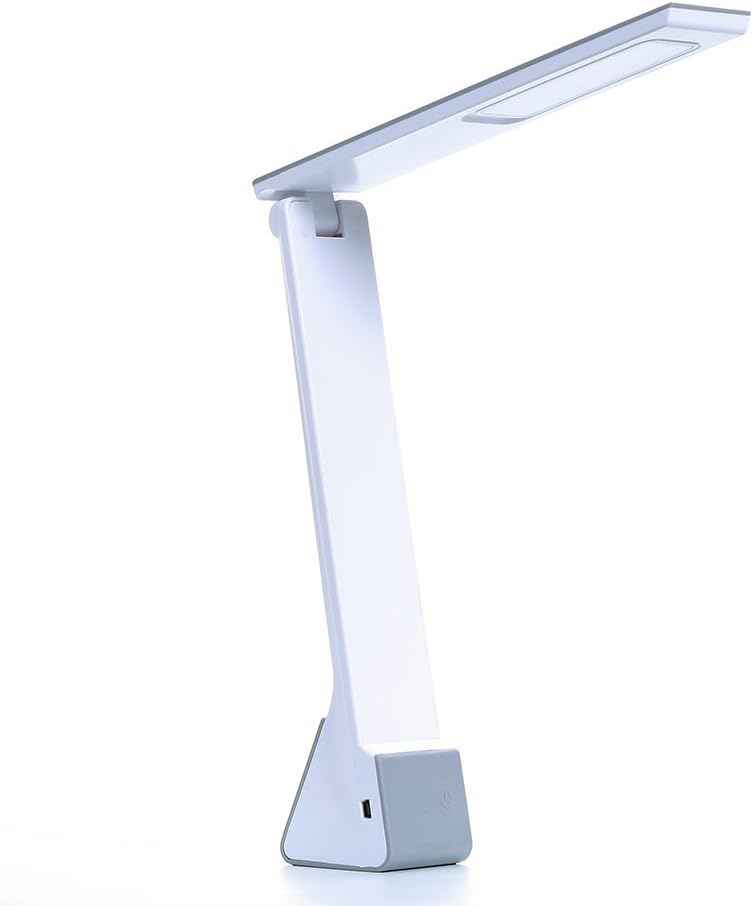 LED Desk Lamp, KQRNS Dimmable LED Table Lamp 3 Lighting Level, Touch Sensitive Desk Lamp, Rechargeable Touch Lights Table Lamps For Bedroom Silver(Eye-caring Light Design, Three Color Modes, Smart USB Charging Port, Adjustable Arm, Energy-efficient)